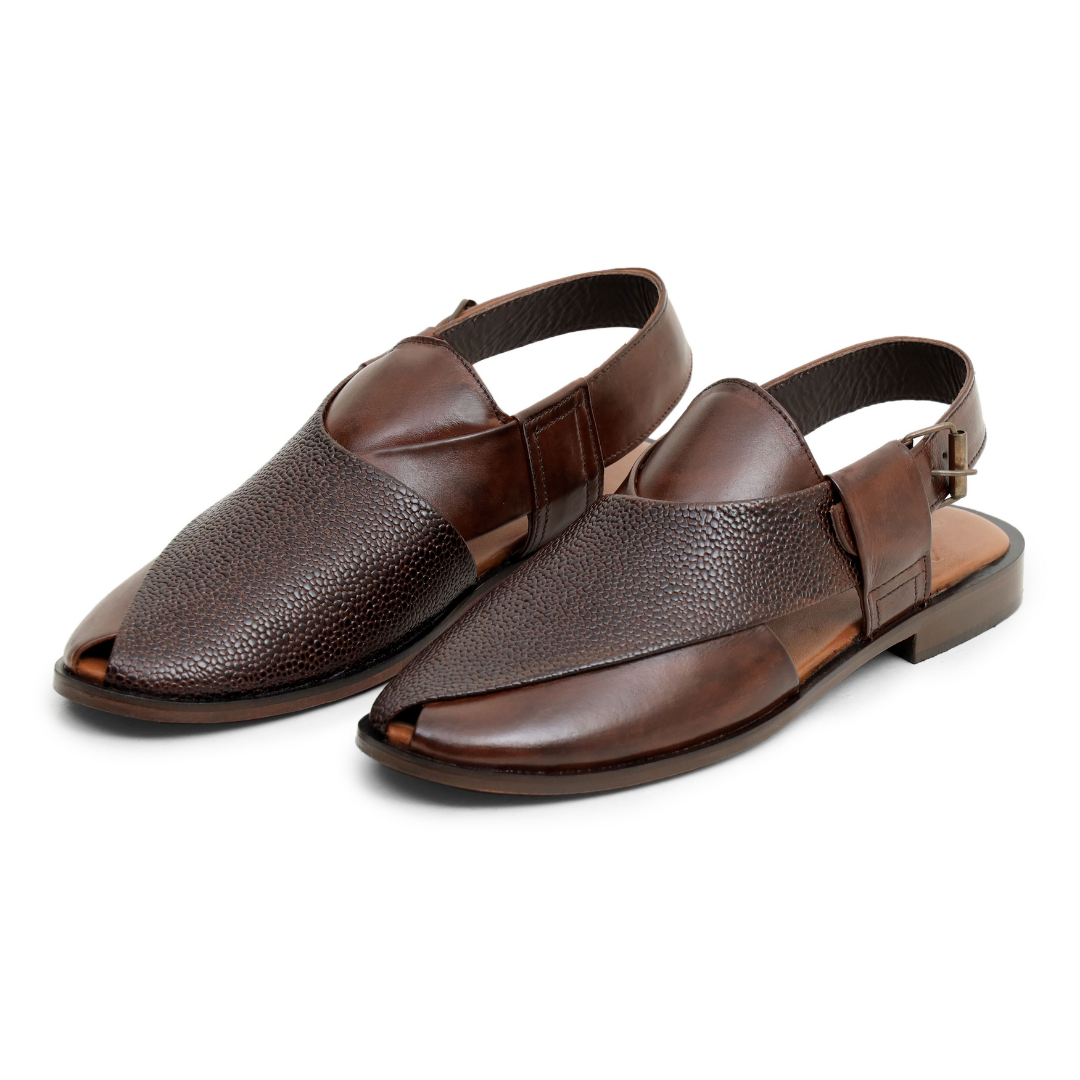 Dark Brown Leather Kheri Chappal | Stylish Traditional Wear – Artex